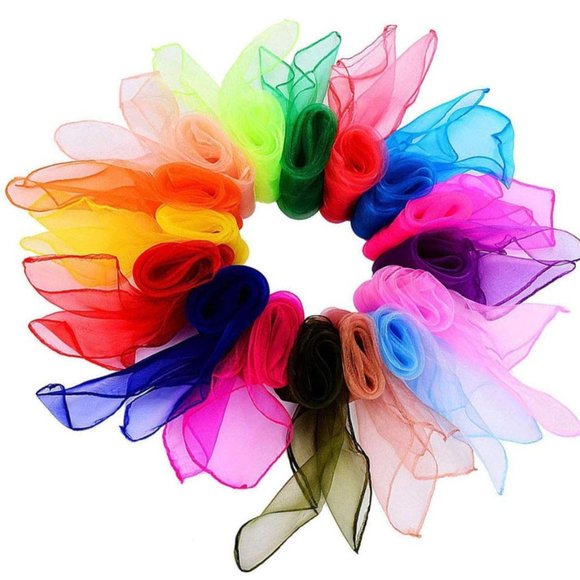 Orange Pinup Nylon chiffon head scarf rockabilly Pinup - Picture 2 of 4